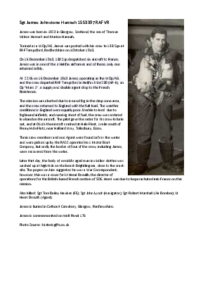 A preview of a PDF biography for Hannah, James Johnstone